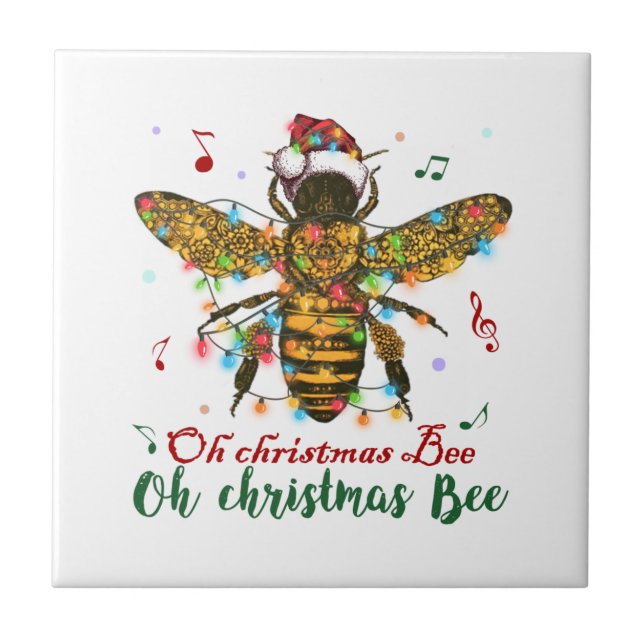 Oh Christmas Bee Oh Christmas Bee Light Ceramic Tile (Front)