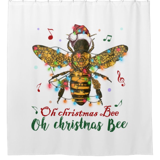 Oh Christmas Bee Oh Christmas Bee Light Shower Curtain (Front)