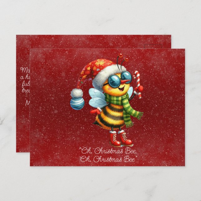 "Oh, Christmas BEE, Oh, Christmas BEE" Postcard (Front/Back)