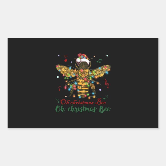 Oh Christmas Bee | Oh Christmas Bee Rectangular Sticker (Front)