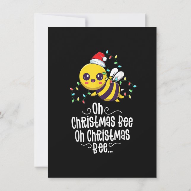 Oh Christmas Bee Xmas Family Holidays Kawaii Mum C Invitation (Front)