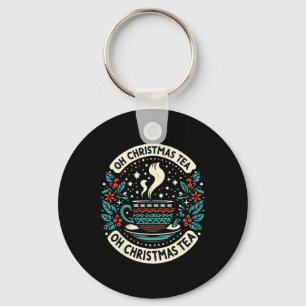 Oh Christmas Tea Lover Hot Drink Cosy Festive Xmas Key Ring
