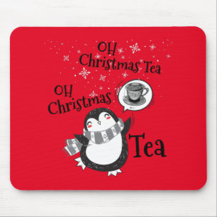 Oh Christmas Tea Penguin Lover - Tea Drinker Mouse Pad