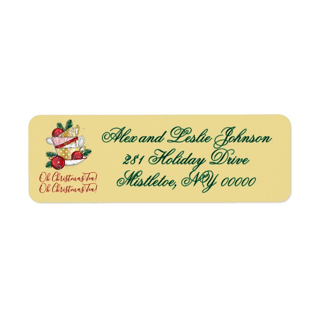 Oh Christmas Tea! Return Address Label (Front)