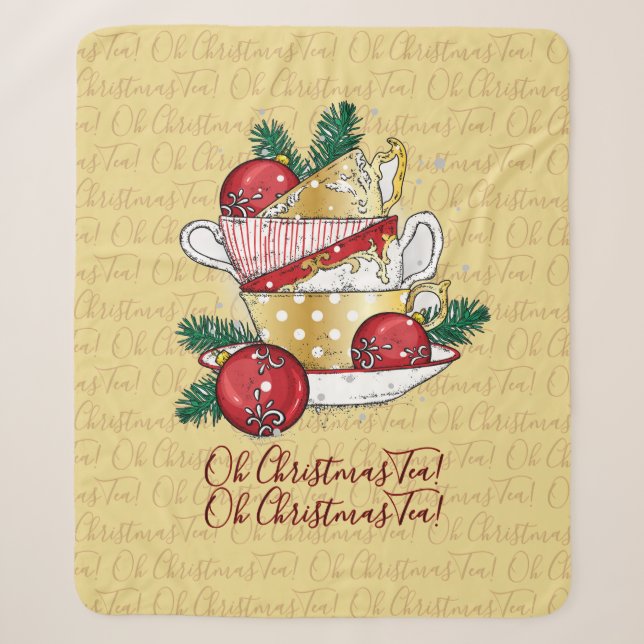 Oh Christmas Tea! Sherpa Blanket (Front)