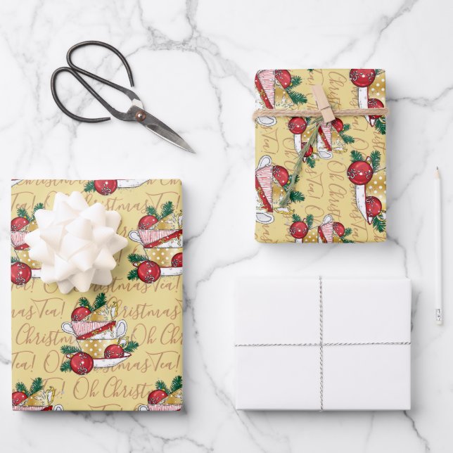 Oh Christmas Tea! Wrapping Paper Sheet (Front)
