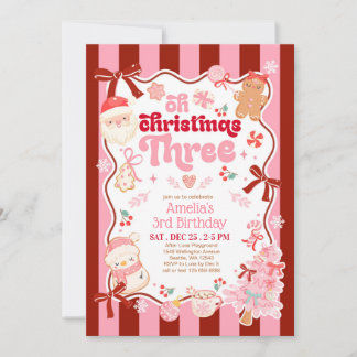 Oh Christmas Three 3rd Birthday Invitation