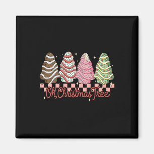 Oh Christmas Tree Cake Groovy Xmas Holiday Family Magnet