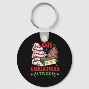 Oh Christmas Tree Cake Xmas Lights Funny Matching Key Ring