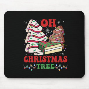 Oh Christmas Tree Cake Xmas Lights Funny Matching Mouse Pad
