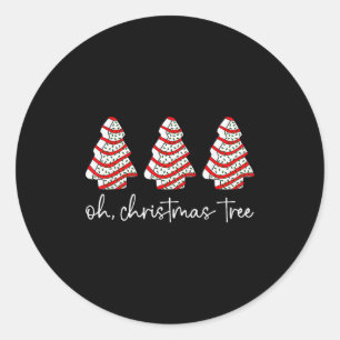 Oh Christmas Tree Cakes Debbie Becky Jen Cake Love Classic Round Sticker