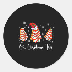 Oh Christmas Tree Cakes Debbie Becky Jen Cake Love Classic Round Sticker