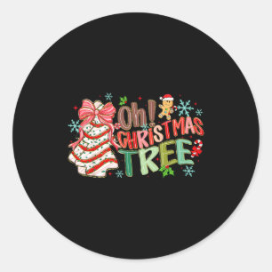 Oh Christmas Tree Cakes Debbie Becky Jen Cake Love Classic Round Sticker