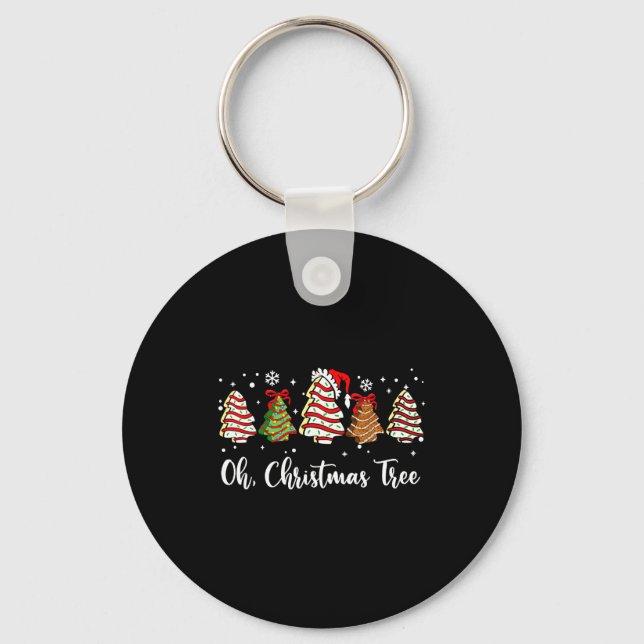 Oh Christmas Tree Cakes Debbie Becky Jen Cake Love Key Ring (Front)