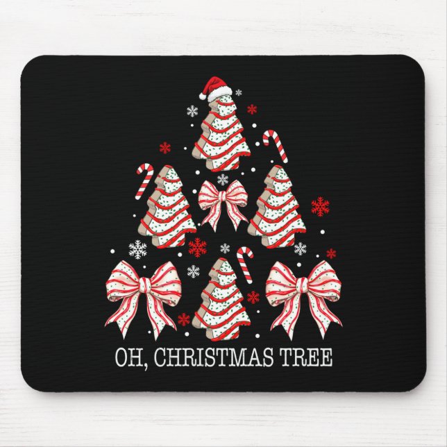Oh Christmas Tree Cakes Debbie Becky Jen Cake Love Mouse Pad (Front)