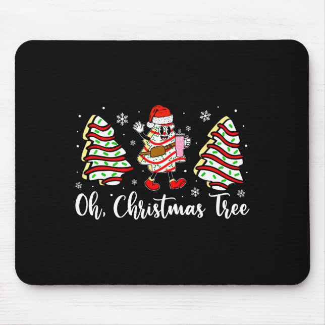 Oh Christmas Tree Cakes Debbie Becky Jen Cake Love Mouse Pad (Front)