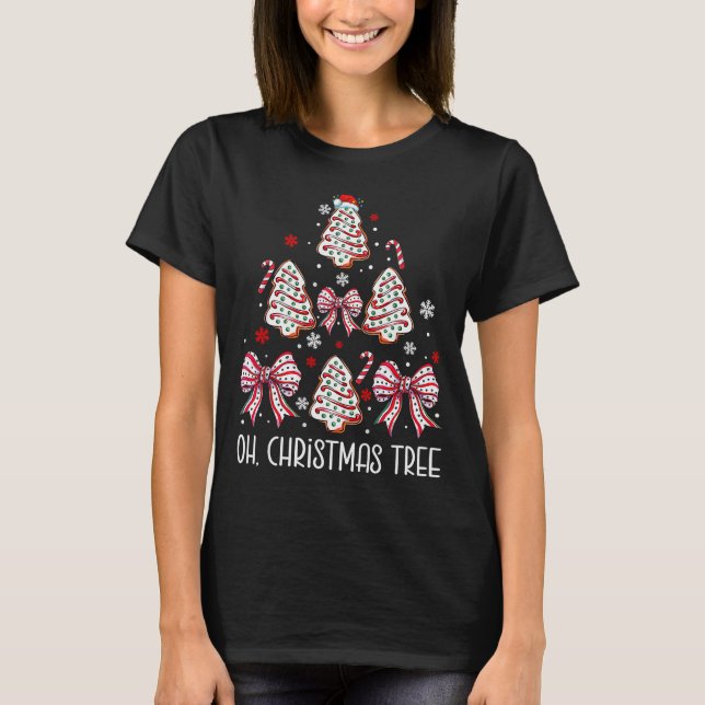 Oh Christmas Tree Cakes Debbie Becky Jen Cake Love T-Shirt (Front)