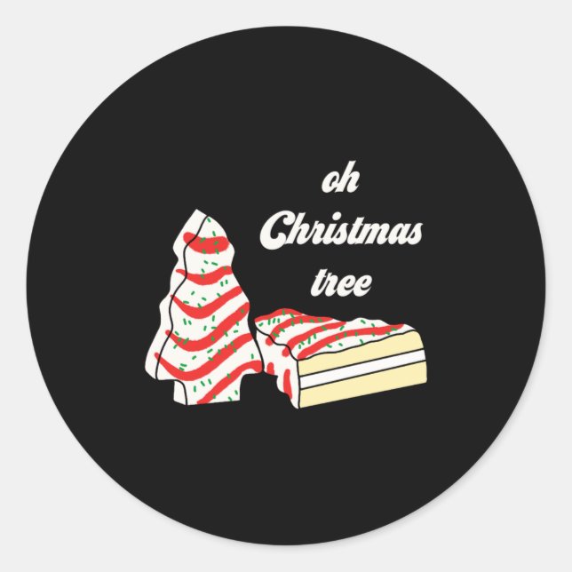 Oh Christmas Tree Cakes Debbie Funny Christmas Sna Classic Round Sticker (Front)