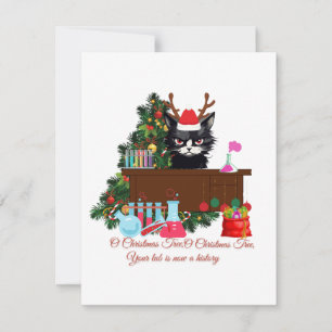 Oh Christmas Tree Chemist Cat Holiday Card