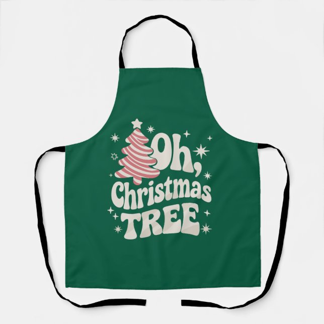 Oh Christmas Tree Light Merry Christmas Xmas  Apron (Front)