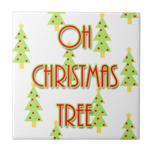 oh christmas tree mid century modern green red ceramic tile