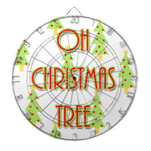 oh christmas tree mid century modern green red dartboard