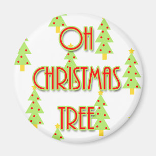 oh christmas tree mid century modern green red magnet