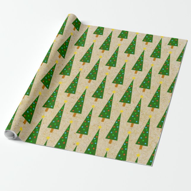 Oh Christmas Tree! On Kraft Wrapping Paper (Unrolled)