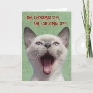 Oh Christmas Tree Siamese Kitten Card