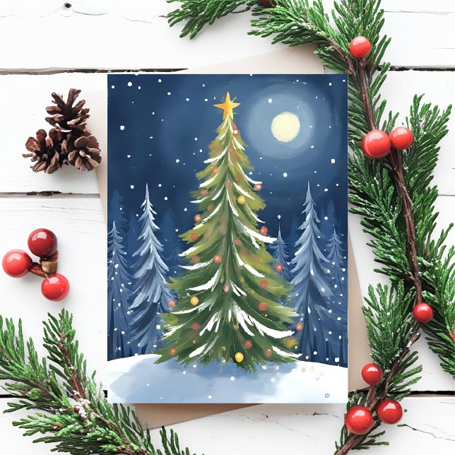 Oh Christmas Tree | Snowy Winter Wonderland Holiday Postcard (Creator Uploaded)