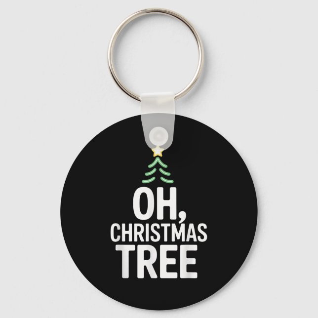 Oh Christmas Tree Star Snow Xmas Holiday Carol The Key Ring (Front)