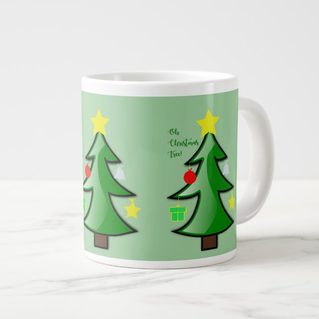 Oh Christmas Tree We Love Your Spreading Branches Large Coffee Mug (Front Right)