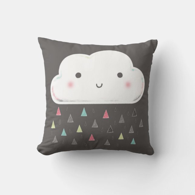 Oh cloud, it is raining triangles! + Monogram Cushion (Front)