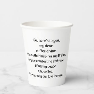 Oh coffee, paper cups