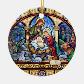 Oh Come Let Us Adore Him Ceramic Ornament