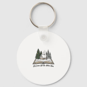 Oh Come Let Us Adore Him Christmas Book Design_1 Key Ring
