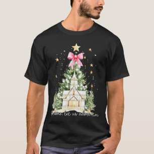 Oh Come Let Us Adore Him Jesus Christmas Tree Coqu T-Shirt