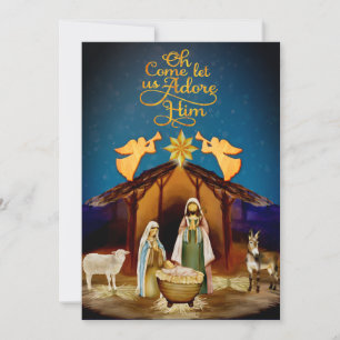 "Oh Come Let Us Adore Him" Nativity Christmas Holiday Card