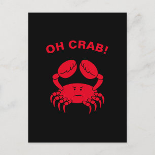 Oh Crab Funny Marine Life Sea Animal Crabby Pun Postcard