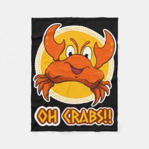 Oh Crabs!! Sticker  Fleece Blanket