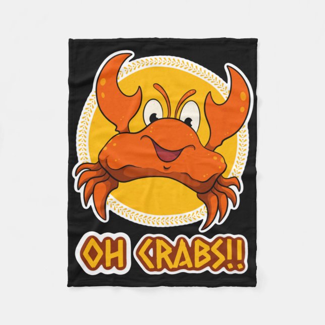 Oh Crabs!! Sticker  Fleece Blanket (Front)