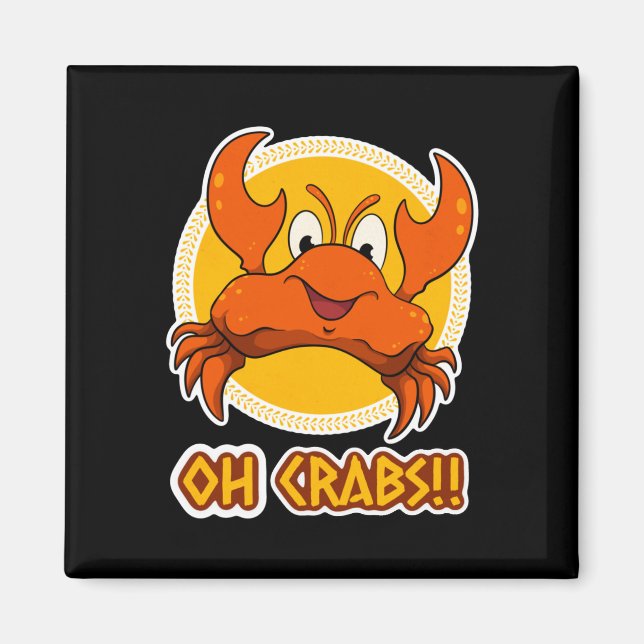 Oh Crabs!! Sticker  Magnet (Front)