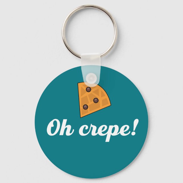 Oh Crepe Funny French Food Puns Key Ring (Front)