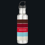 Oh Cupcake Colour Block Personalised Name 710 Ml Water Bottle<br><div class="desc">This colourful and modern design features a colour-block pattern in shades of red and blue with your personalised name</div>