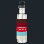 Oh Cupcake Colour Block Personalised Name 710 Ml Water Bottle<br><div class="desc">This colourful and modern design features a colour-block pattern in shades of red and blue with your personalised name</div>