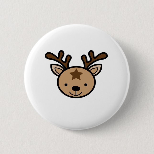 Oh Cute Deer Minimal Design  6 Cm Round Badge (Front)