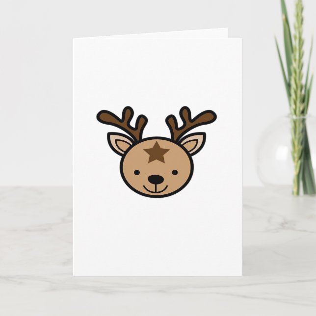 Oh Cute Deer Minimal Design Card (Front)