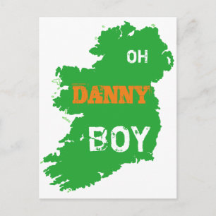 Oh Danny Boy St Paddys Day cool Eire Map Postcard