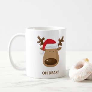 Oh Dear Funny Reindeer Holiday Coffee Mug