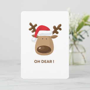 Oh Dear Funny Reindeer Pun Christmas Card